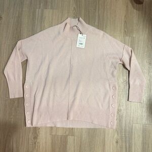 NWT Theory Tolleree OB Soft 100 % Cashmere Sweater – Size M Mink Pink​